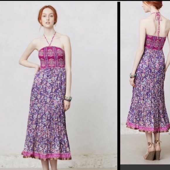 NWOT Maeve Purple Silk Maxi Dress - Small - Picture 3 of 14